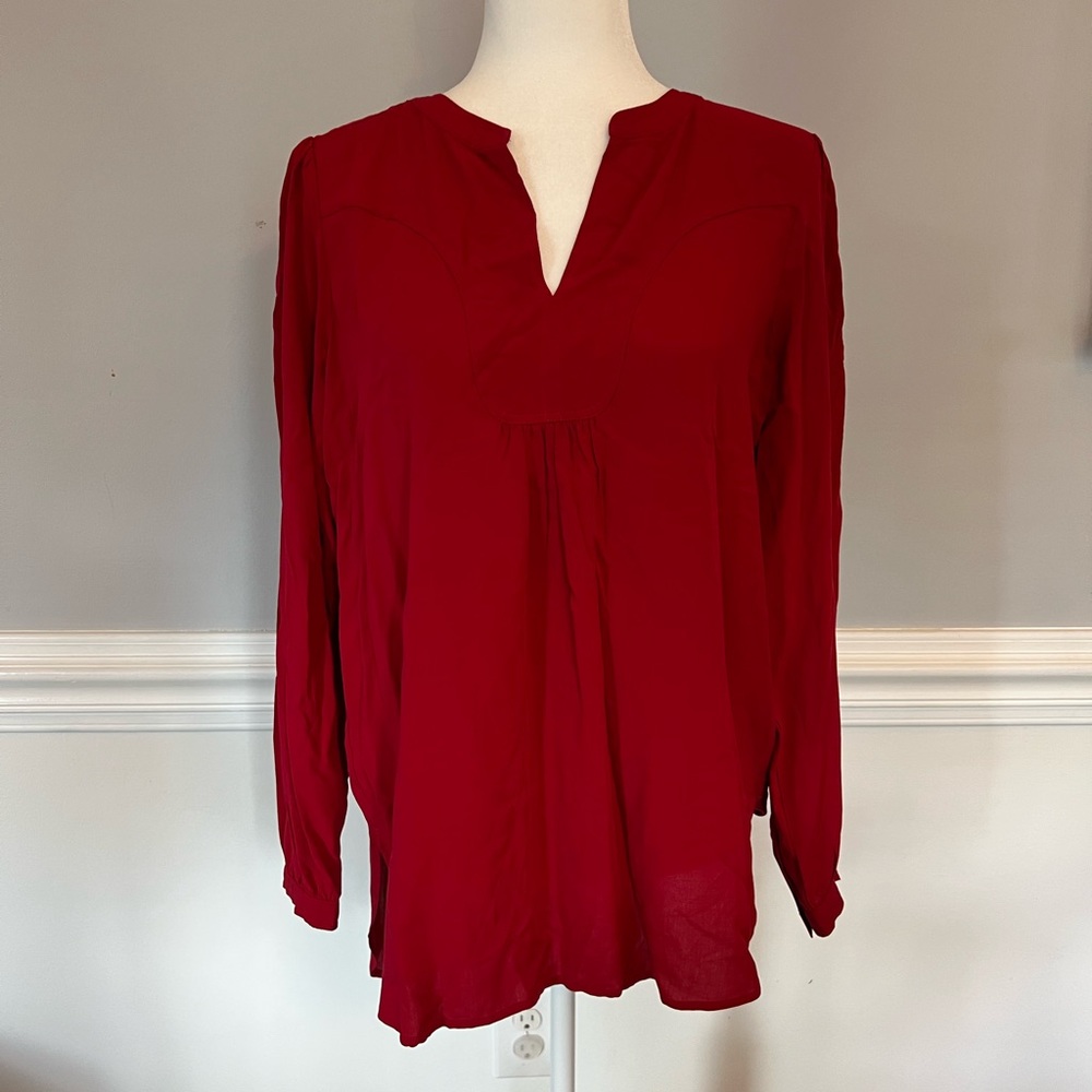 Loft Tunic Length Long Sleeve Blouse